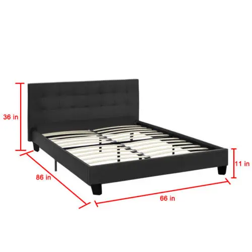 Новинка Королевский размер металлическая платформа из искусственной кожи рама для кровати с реглами мягкое изголовье