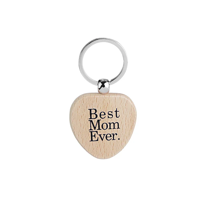 Ever handmade plain blank wooden name best dad nana mom keychain key ring