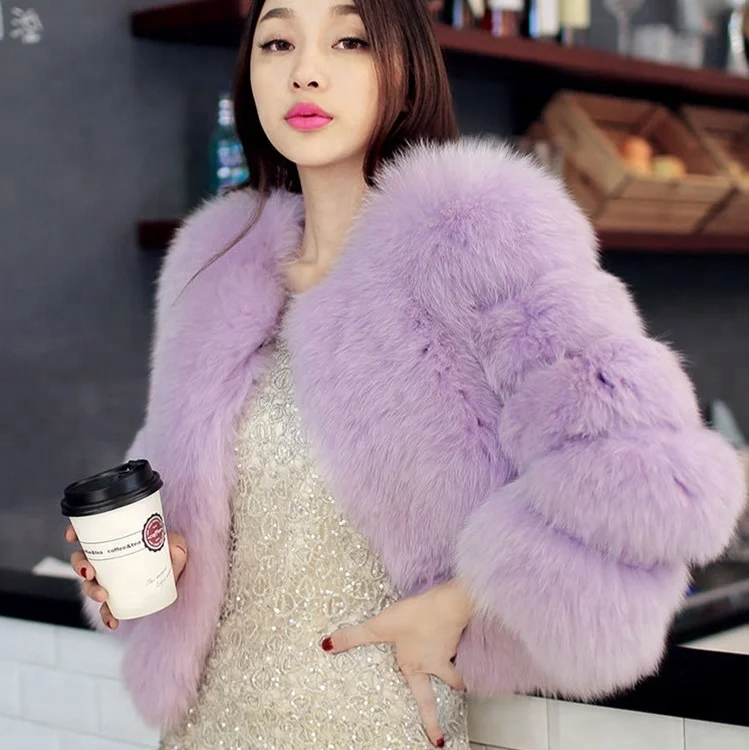Wholesale Natural Faux Fox Fur Vest for Women Korean Style Rabbit Coat