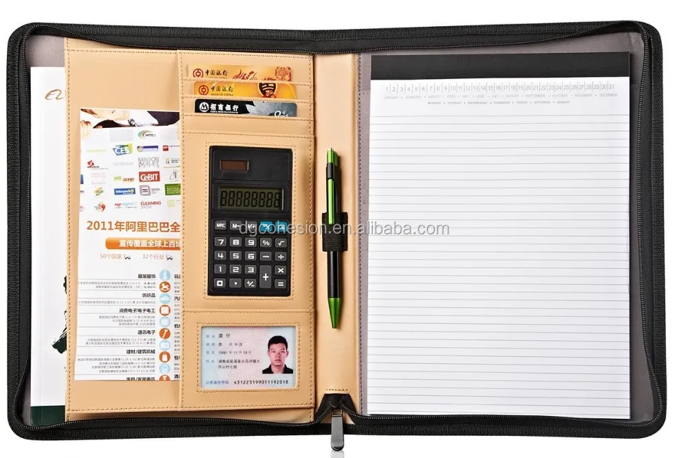
Business Office Conference Document Organizer A4 Calculator Portfolio With Handle 
