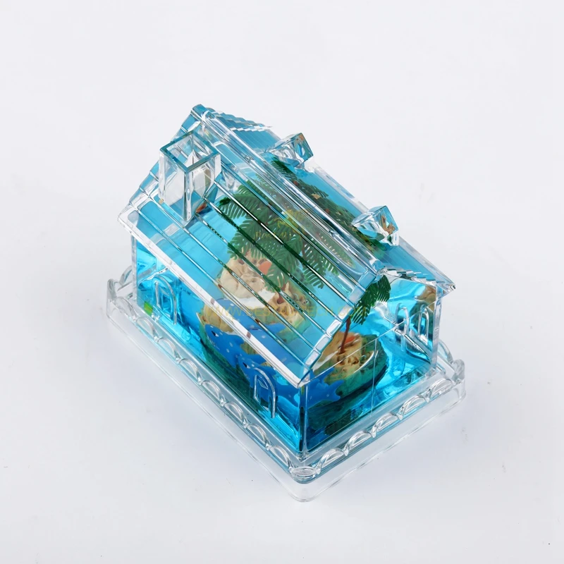 Decoration Gift House Shape Desk Organizer Liquid Filled Paperweight