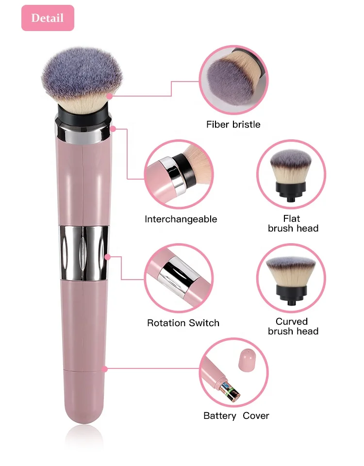 Melason Wholesale Replaceable Touch Custom Logo USB Charge Electric Rotating Facial Cleansing  Makeup Brush Cosmetic Tools