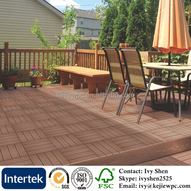 Interlock Tile Water Proof Boards Cheap Price Wood Plastic Composite Decking DIY Tile Interlock WPC DIY tile