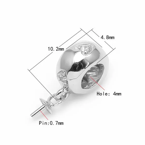 XD 925 Sterling silver charm jewelry semi pendant mounts for pearls  925 sterling silver pendant buckle