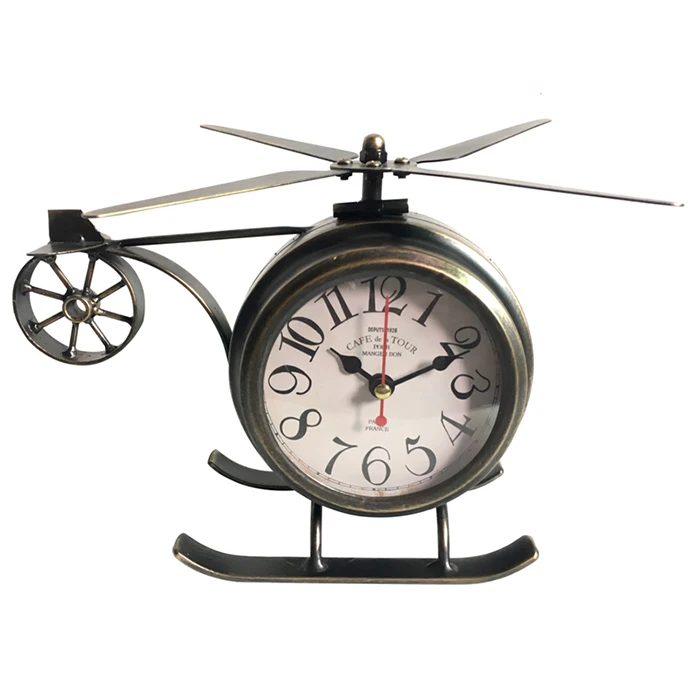 Wall clock airplane biplane sport aircraft stainless steel Mural art watch design wall clock