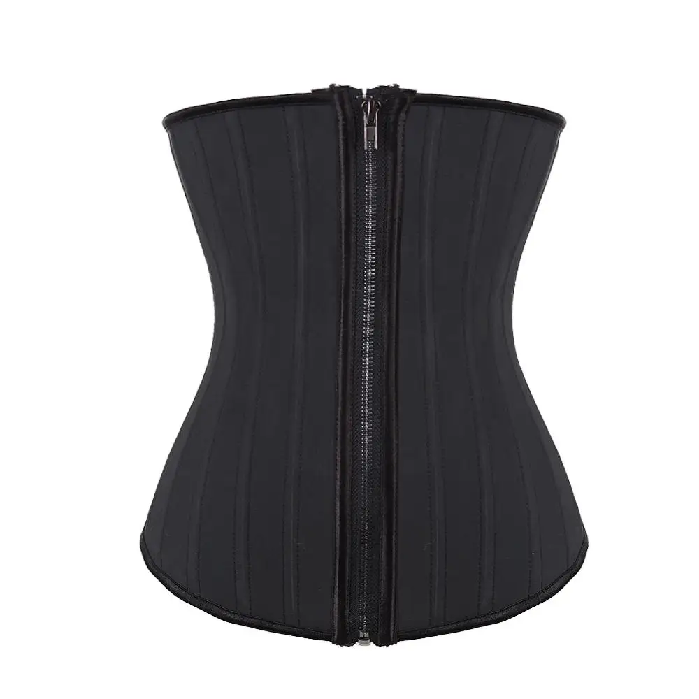 
Big Stock Clip and Zip Latex private label Women Steel Boned Corset waist trainer latex 
