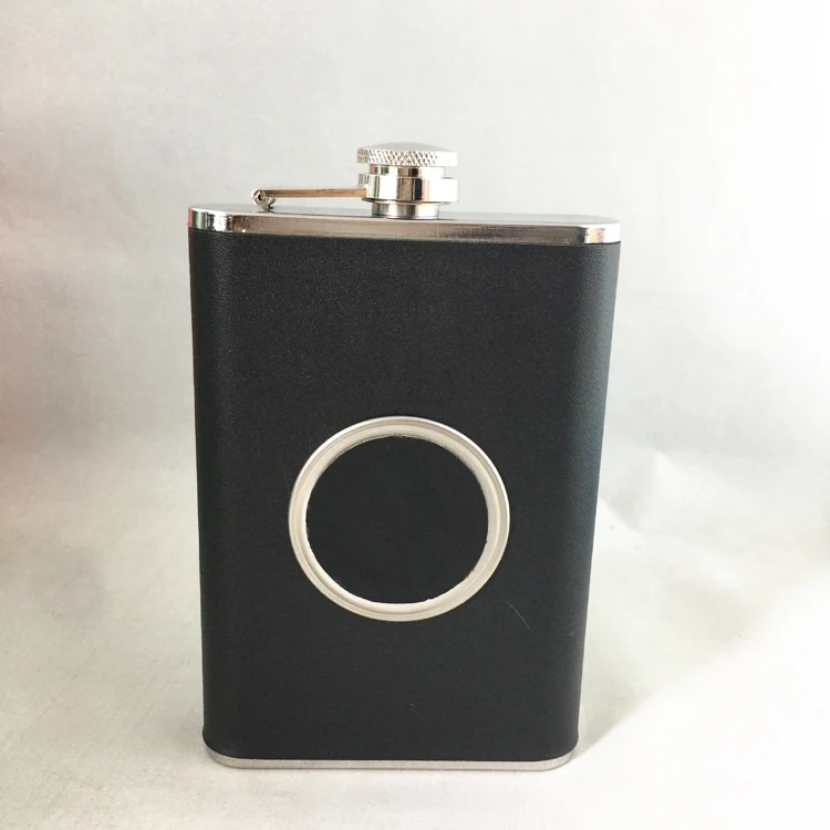 8oz stainless steel Hip Flask with a Built in Collapsible Shot Glass whisky flask