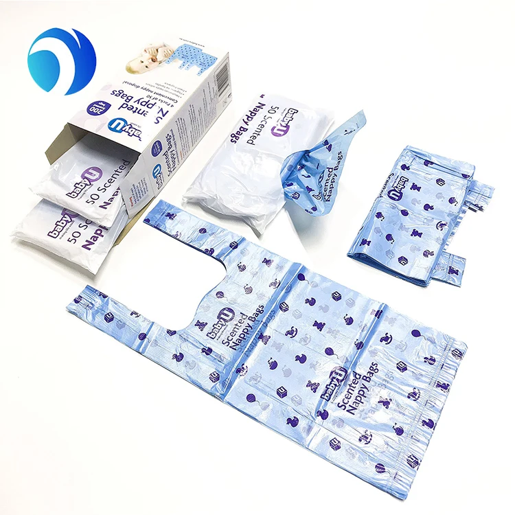 T-shirt biodegradable bag  nappy plastic carrier bag HDPE plastic scented plastic bag