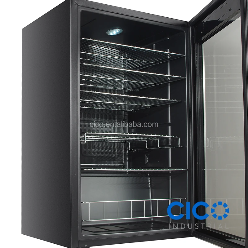 CICO 95L Can Beverage Refrigerator Portable Beer Wine Soda Drink Beverage Cooler Black Metal Silver Compressor French Door R600a