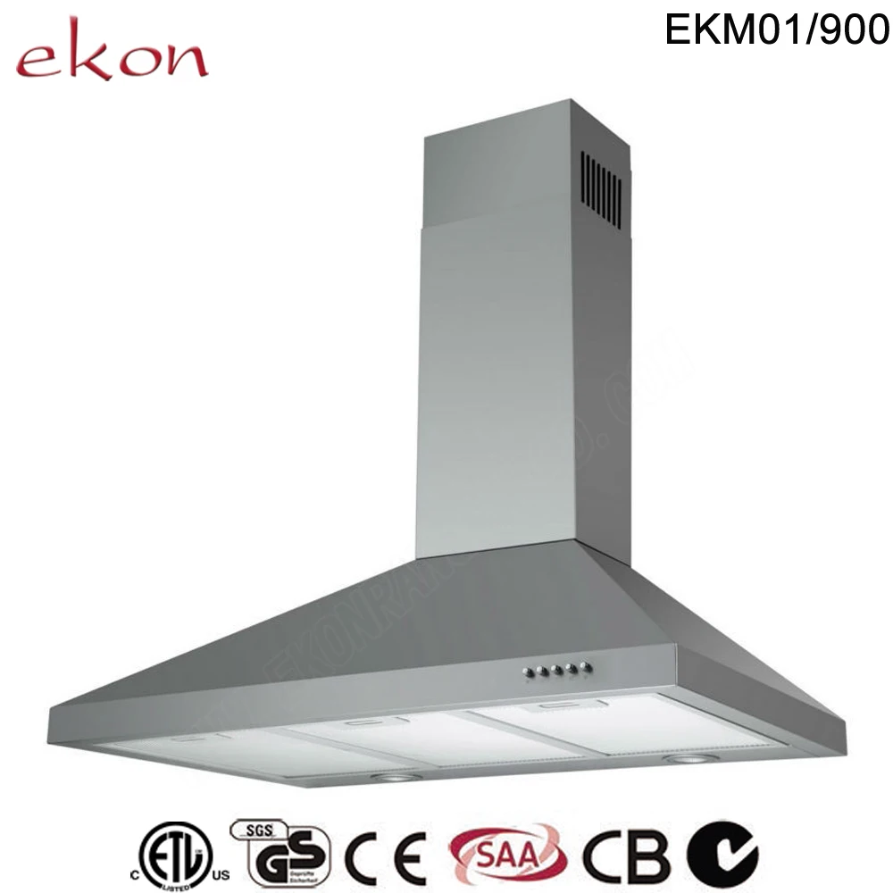 
900mm premium 3 speed mechanical control inox tower powerful industrial best kitchen hood with timer function 