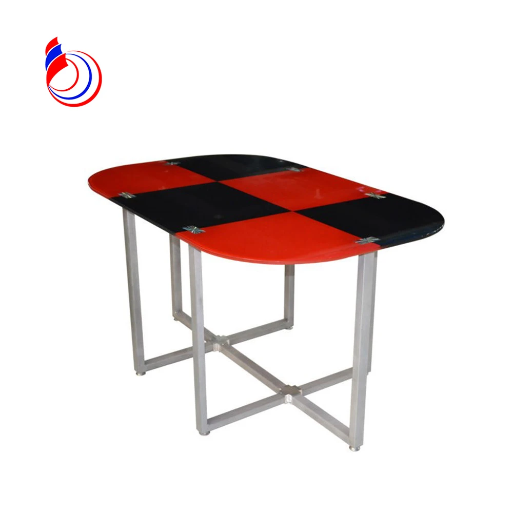 Space-saving 4 person cheap glass top restaurant used dining table and chair sets for sale