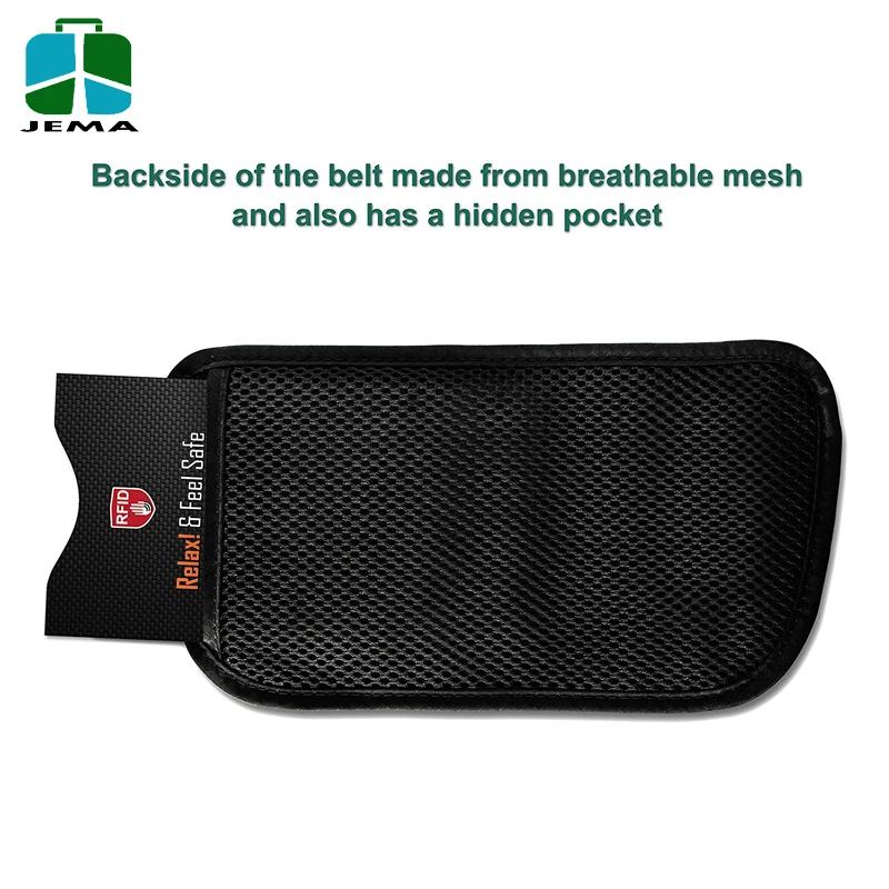 Portable Rfid Travel Blocking Money Belt Waterproof