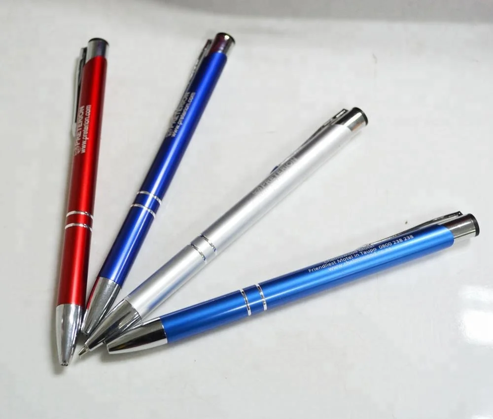 Gift Business Retractable Silver Ballpoint Pens With Black Ink