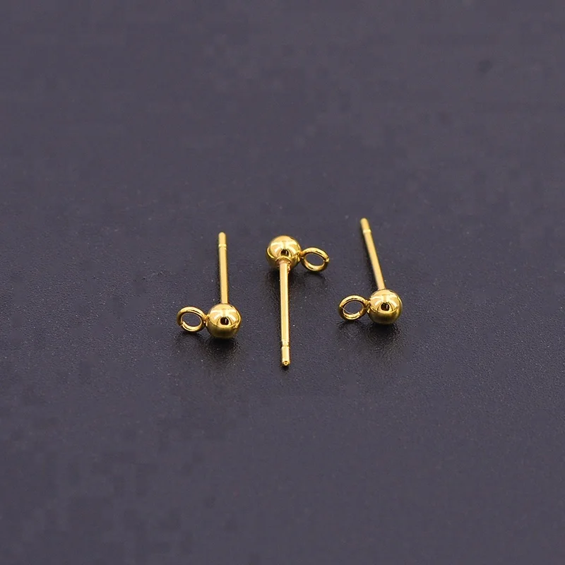 Making earring accessories Golden pin with ball head A86273