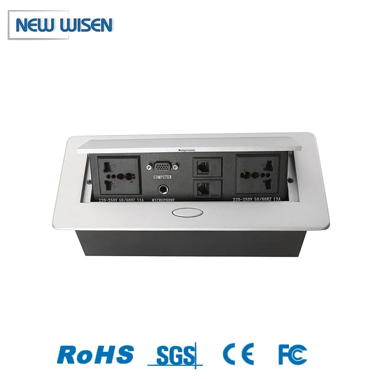 Furniture Power Distribution Units Desktop Flip Phone Socket Box Tabletop Socket Standard Grounding
