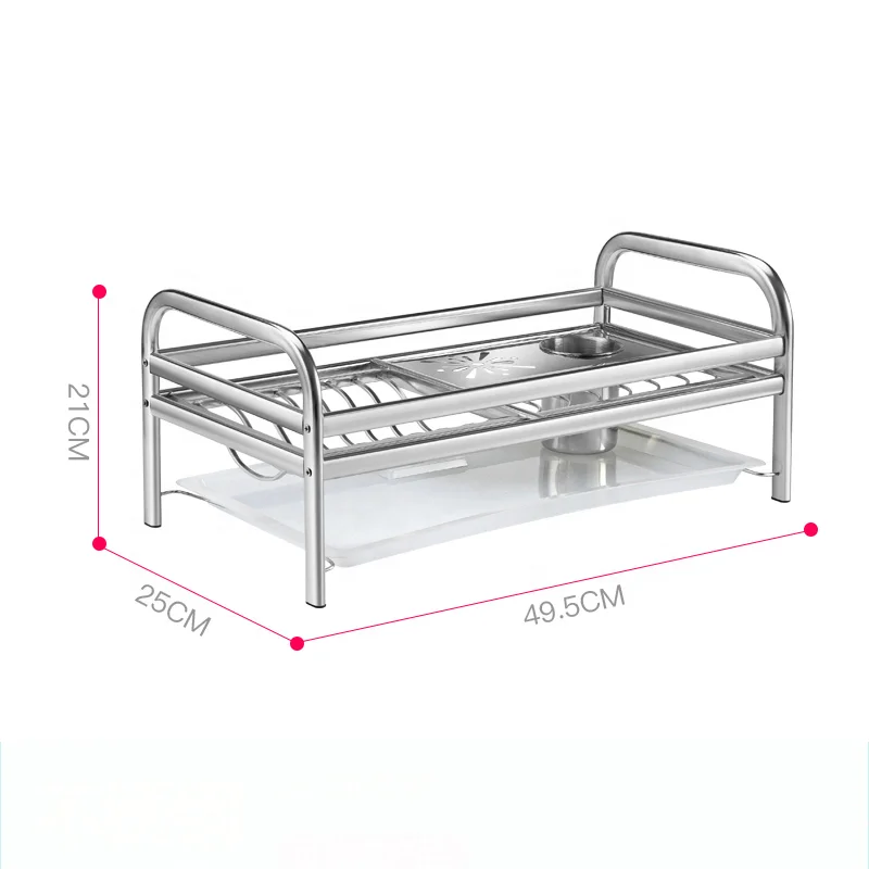 
Commercial Stainless Steel Dish Racks Hanging For Hot Sale 2 Tiers Cup Drying Holder 