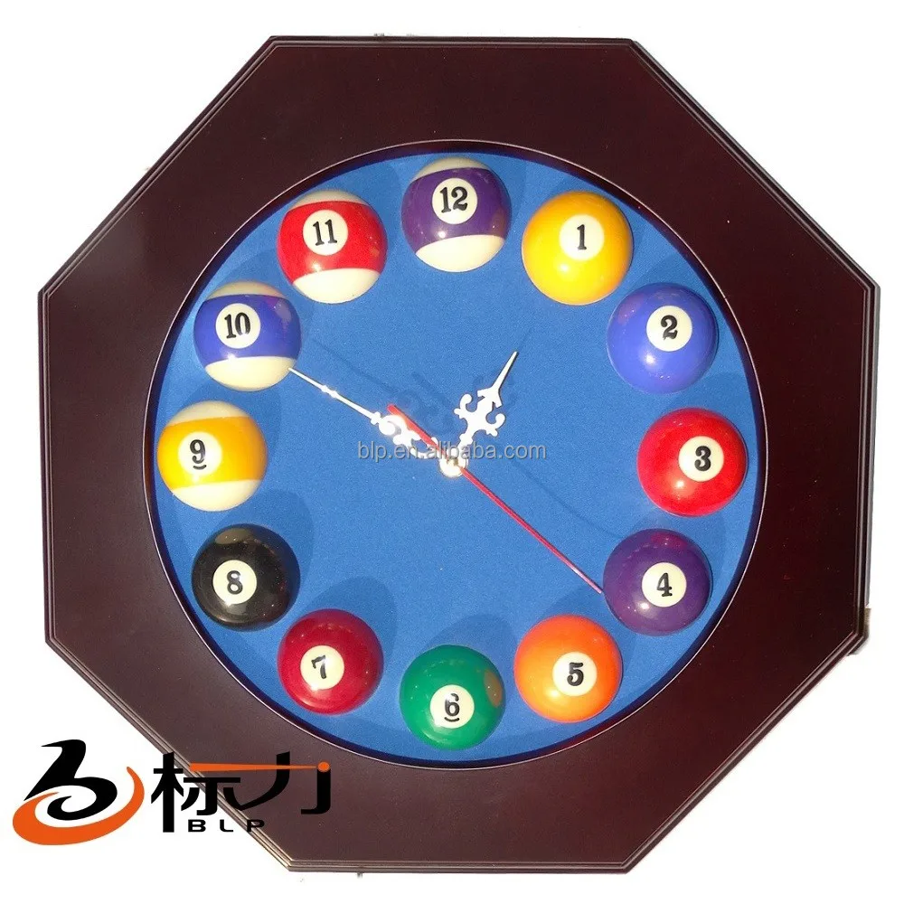 billiard snooker pool wooden wall clock billiard accessories for club use
