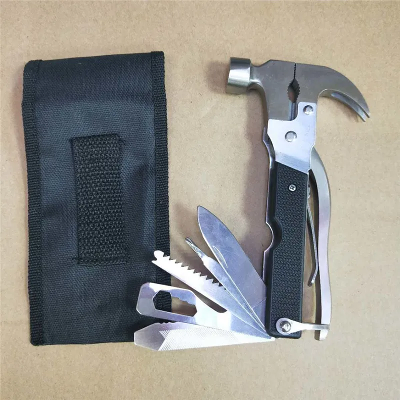 Multifunctional claw hammer rescue multi-purpose hammer with tote bag outdoor survival kit car safety claw hammer