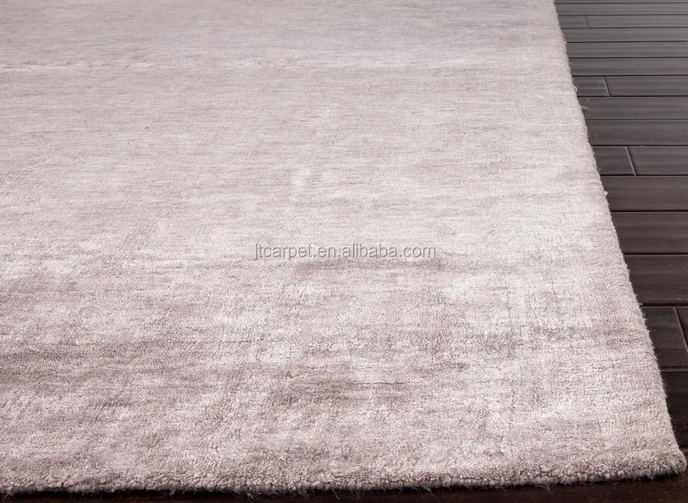 chinese made 100% bamboo silk plain grey color comfortable wall to wall carpet for living room and bedroom