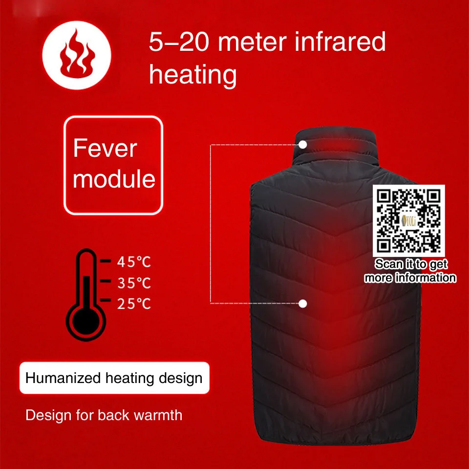 heated vest  Hunting Vest  Wholesale Winter Sleeveless Polyester Custom Usb Heated Vest for Mens