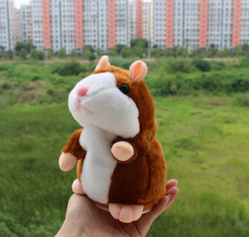 Talking Hamster Mouse Pet Plush Toy Hot Cute Speak Talking Sound Record Hamster Educational Toy for Children Gift