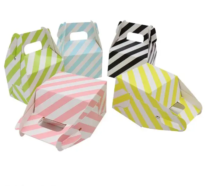 Бумага коробка конфет в полоску горошек шеврон Подарочная сумка шоколад упаковка детей день вечерние рождения Свадебный