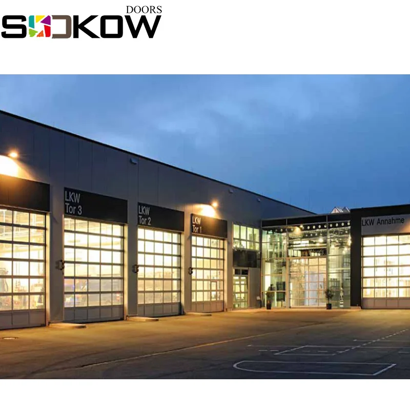 sectional plexiglass industrial doors /aluminum frame polycarbonate industrial door prices/sectional industrial warehouse doors