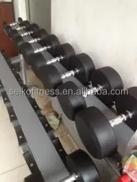 Gym Accessories Fixed Rubber/Chrome/CPU Dumbbell Free Weights Products