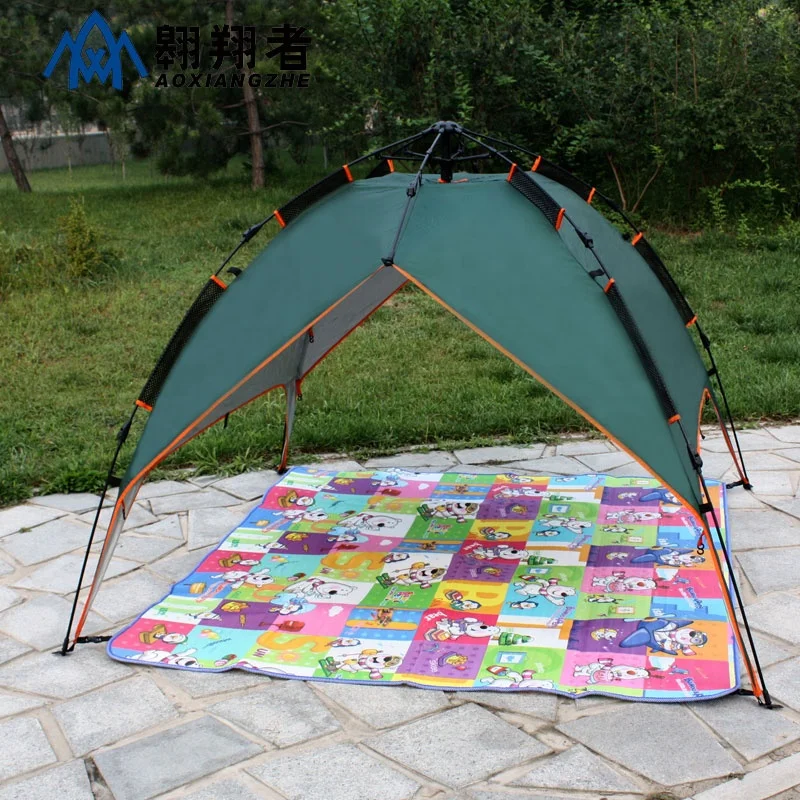 Hot Sale 3 person 3 season light weight automatic 2 seconds fast Green camping tent for outing tent