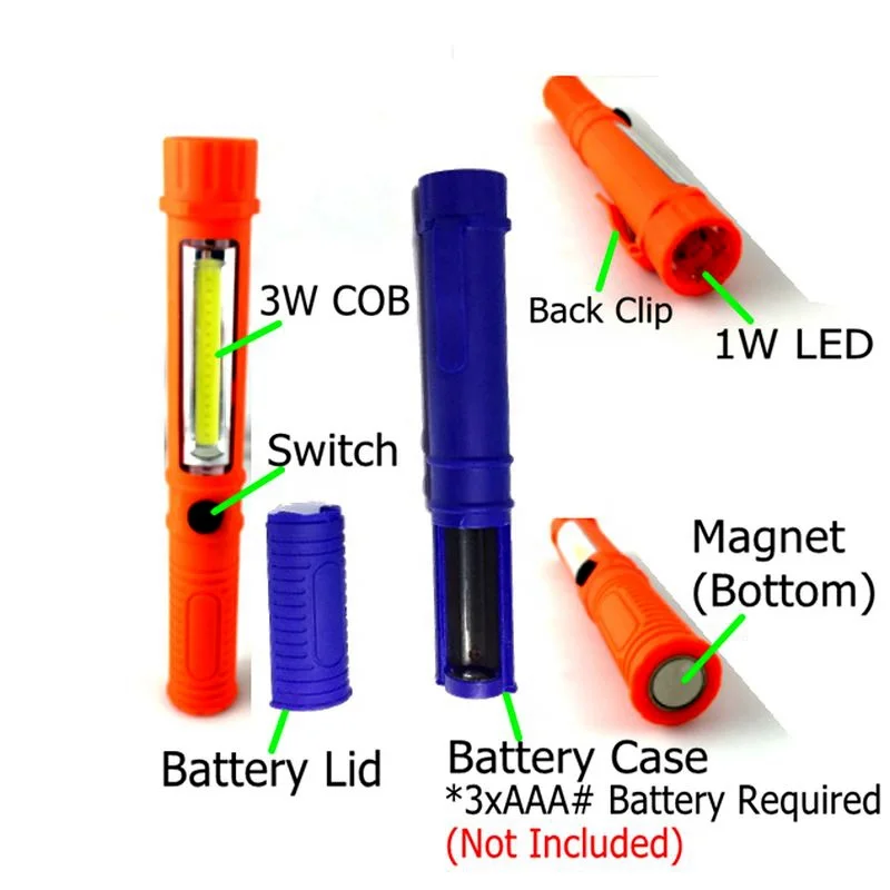 cheap price 2 in 1 led Work light garage inspection lamp LED Flashlights with magnet