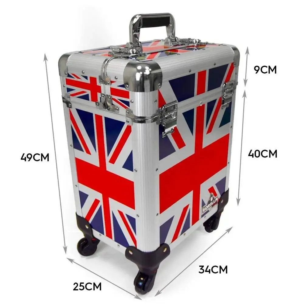 Aluminium Pro Mobile Trolley Cosmetics Hairdresser Beautician Makeup Manicure Vanity Trolley Case with locks for makeup artist