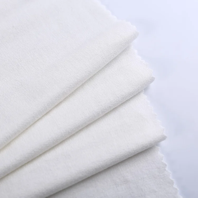 Shaoxing textile white rotor spinning french waterproof terry towelling fabric