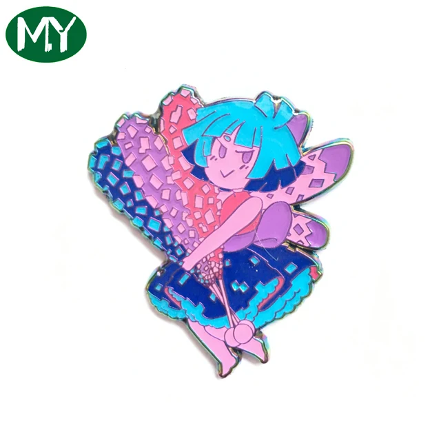 Fantasy stained glass hard enamel badge rainbow enamel pin with cartoon character