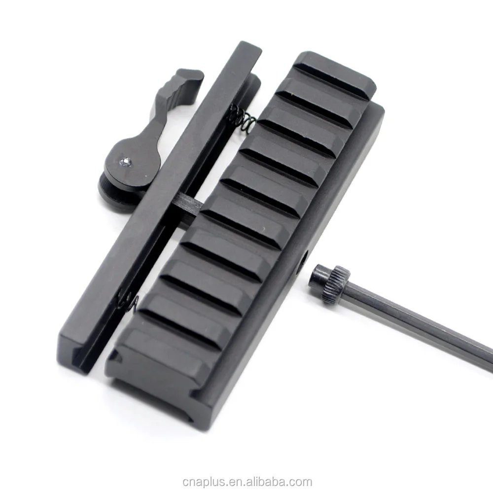 Tactical QD Detachable 20mm Picatinny Rail Low Profile Riser 9 Slots QR Block Mount