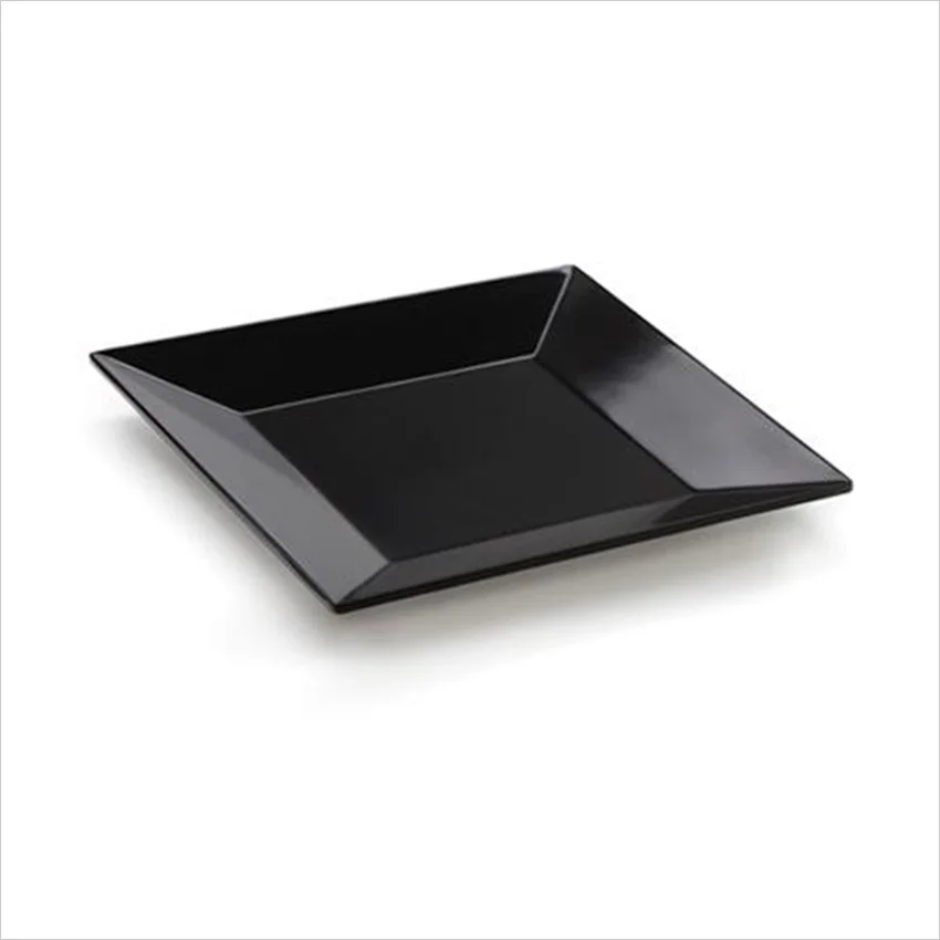8 inch black square dinner display plate