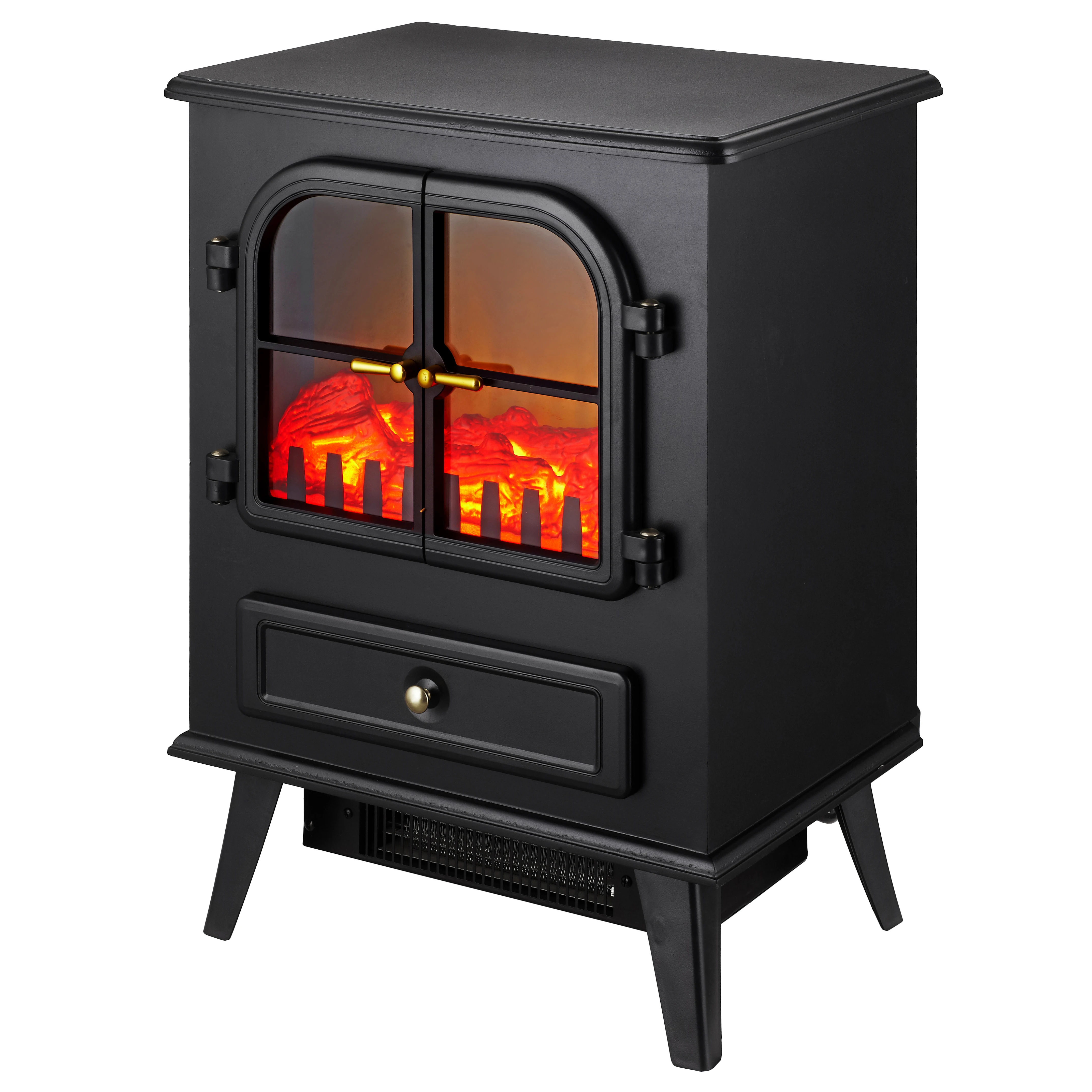 EF-22B with open Doors Electric Free Standing fireplace stove