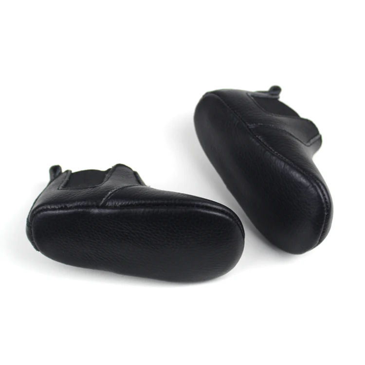 Оптовая продажа, черные ботинки из натуральной коровьей кожи на мягкой подошве, кожаные ботинки для мальчиков и девочек