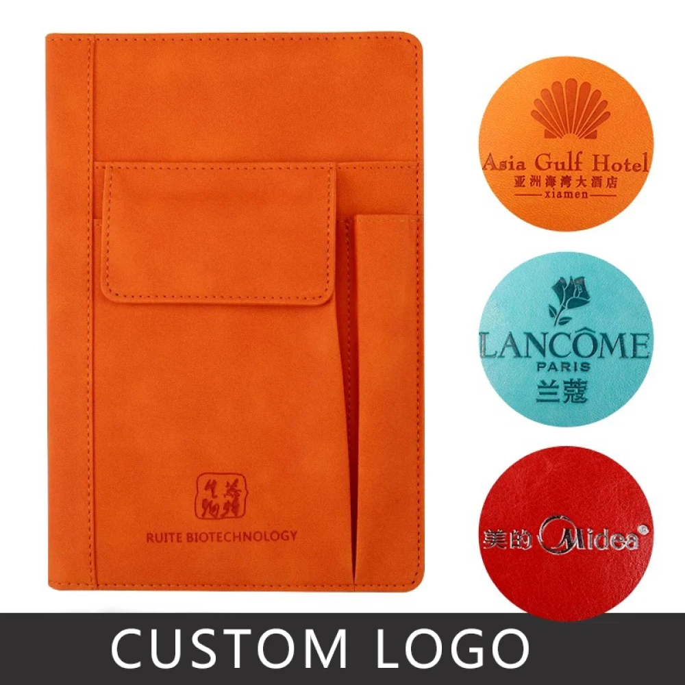 Multifunction A5 notebook with pockets school college office planner pu leather notepad