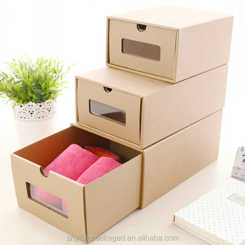 China paper shoe drawer box recycled cardboard shoe box