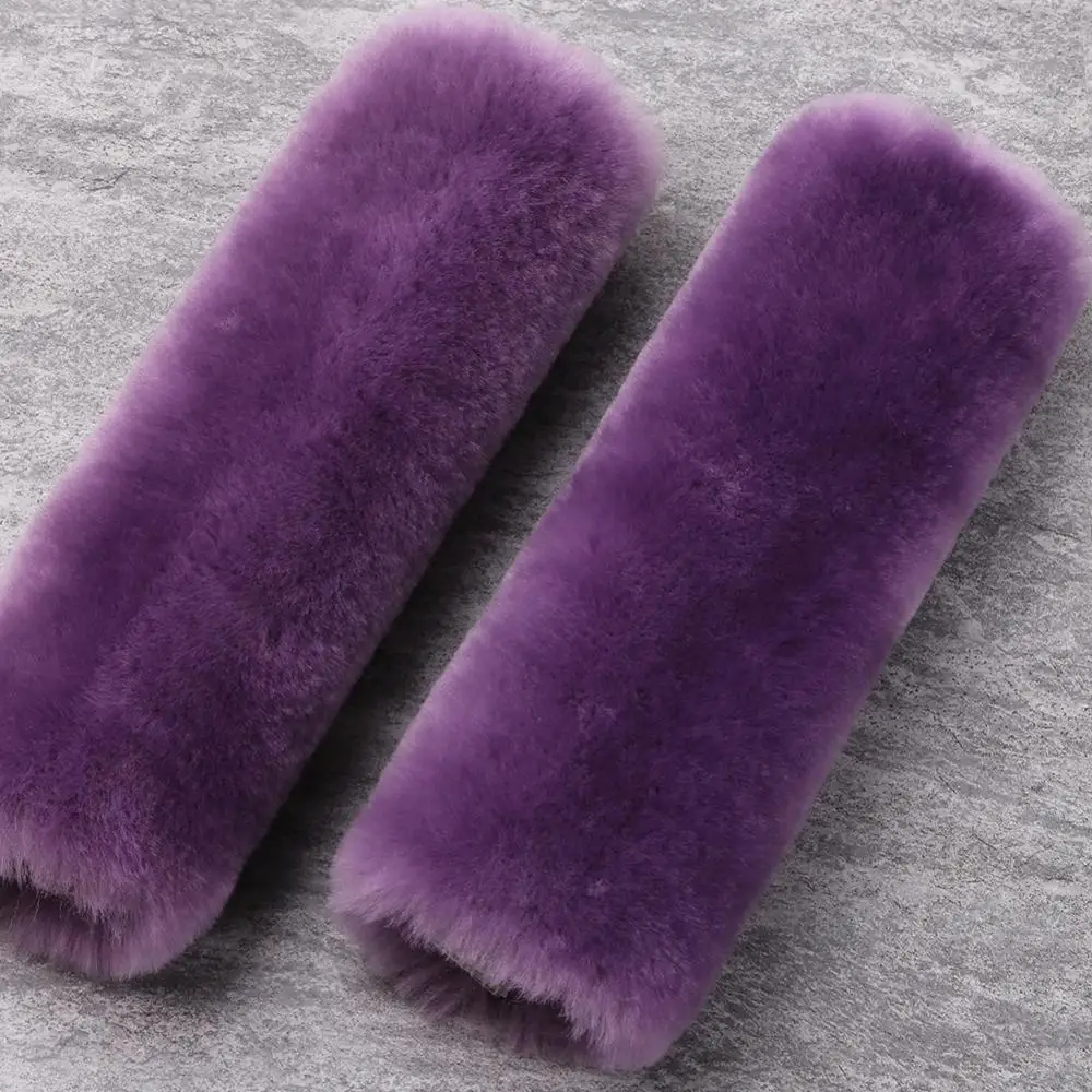 Индивидуальный Стайлинг, пушистая шерстяная накидка на ремень безопасности, наплечная Накладка для автомобильных аксессуаров, Интерьерная подушка из австралийского мериноса и овчины