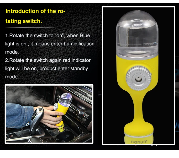 Cute car humidifier with aroma diffuser oil diffuser for car perfume diffuser