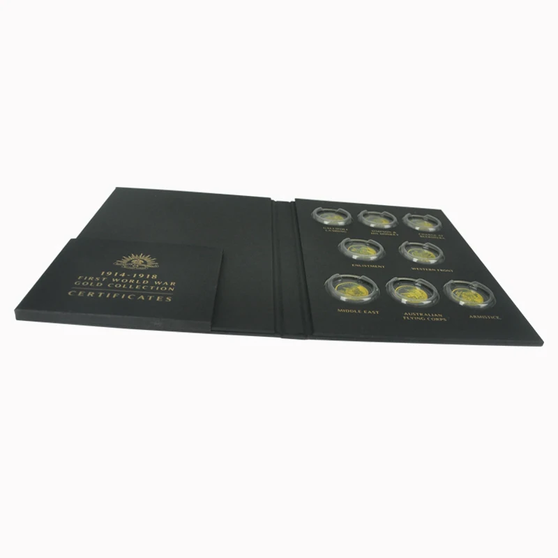 First World War Gold Coin Collection Holder Folder With Clear Blister Trays and Embossed Pattern