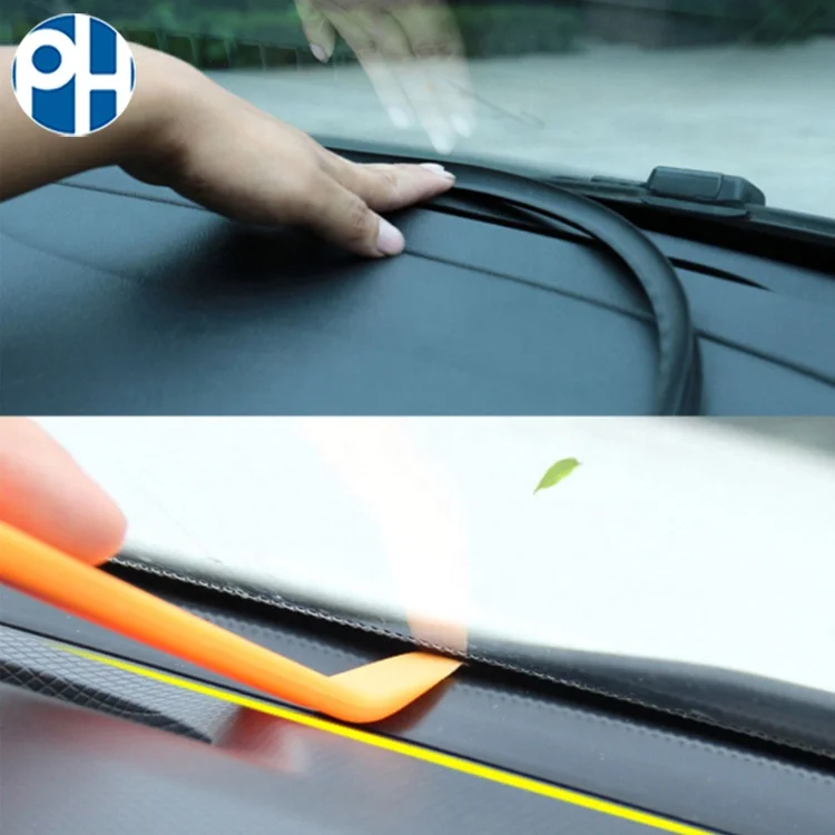 Black Rubber 1.6m Car Windshield Dashboard Sealing Strip with  Soundproof Anti-dus