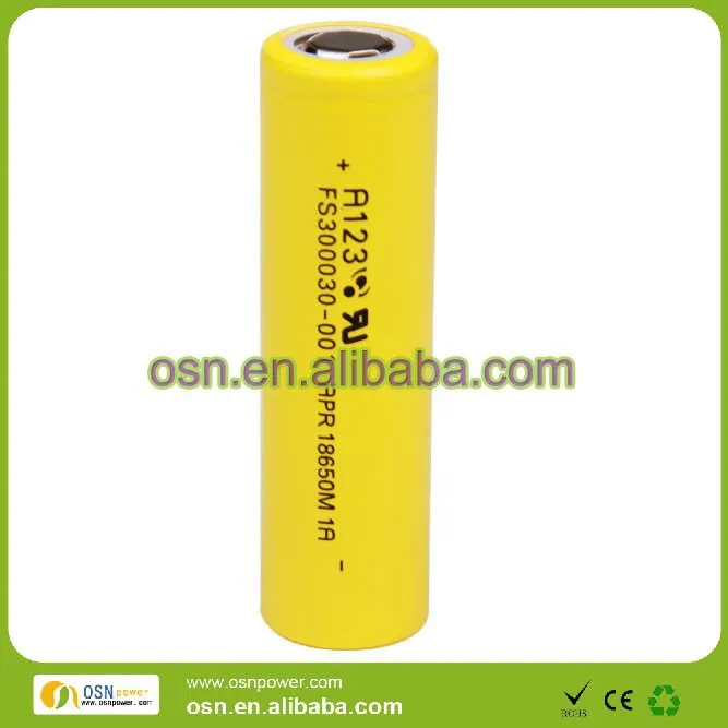 A123 APR18650M1A 18650 1100mah 30C cell