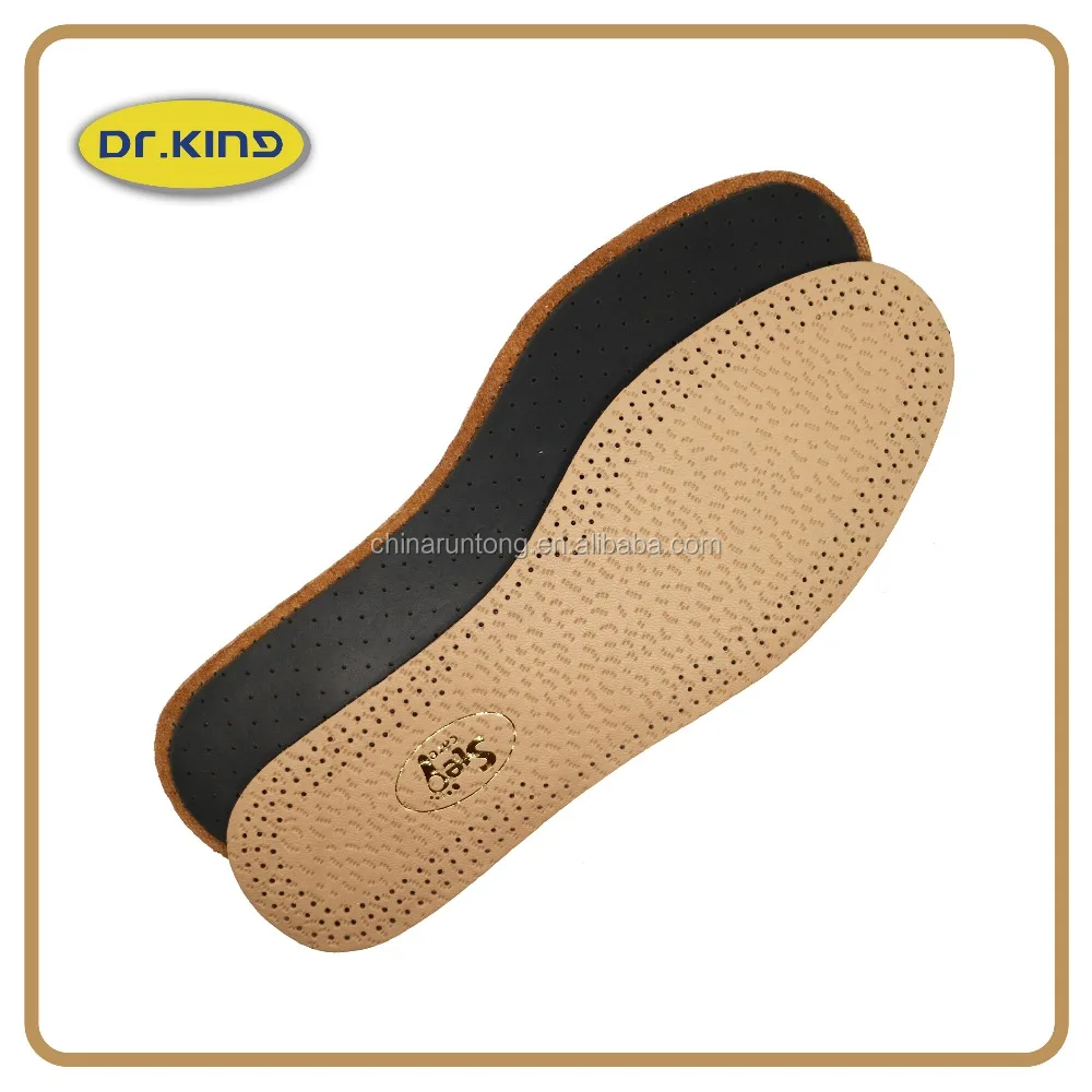 Ant Grain Genuine Sheepskin Black Latex Leather Shoes Insole