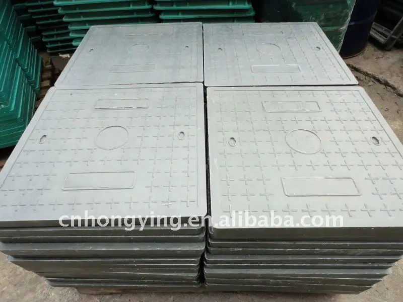 Plastic composite square manhole cover