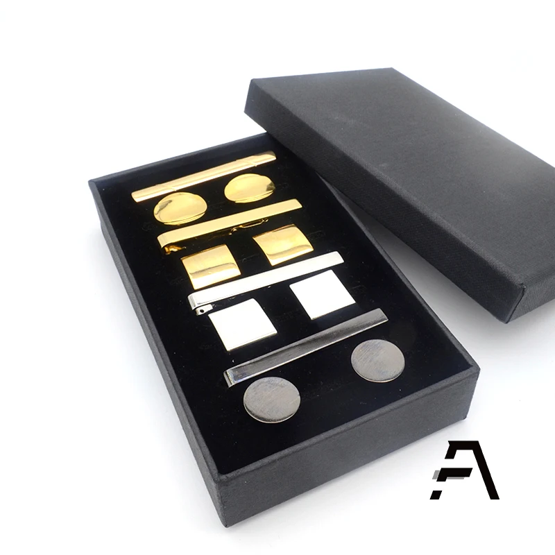 Набор Запонок и зажимов для галстука, мужская рубашка, 8 шт.