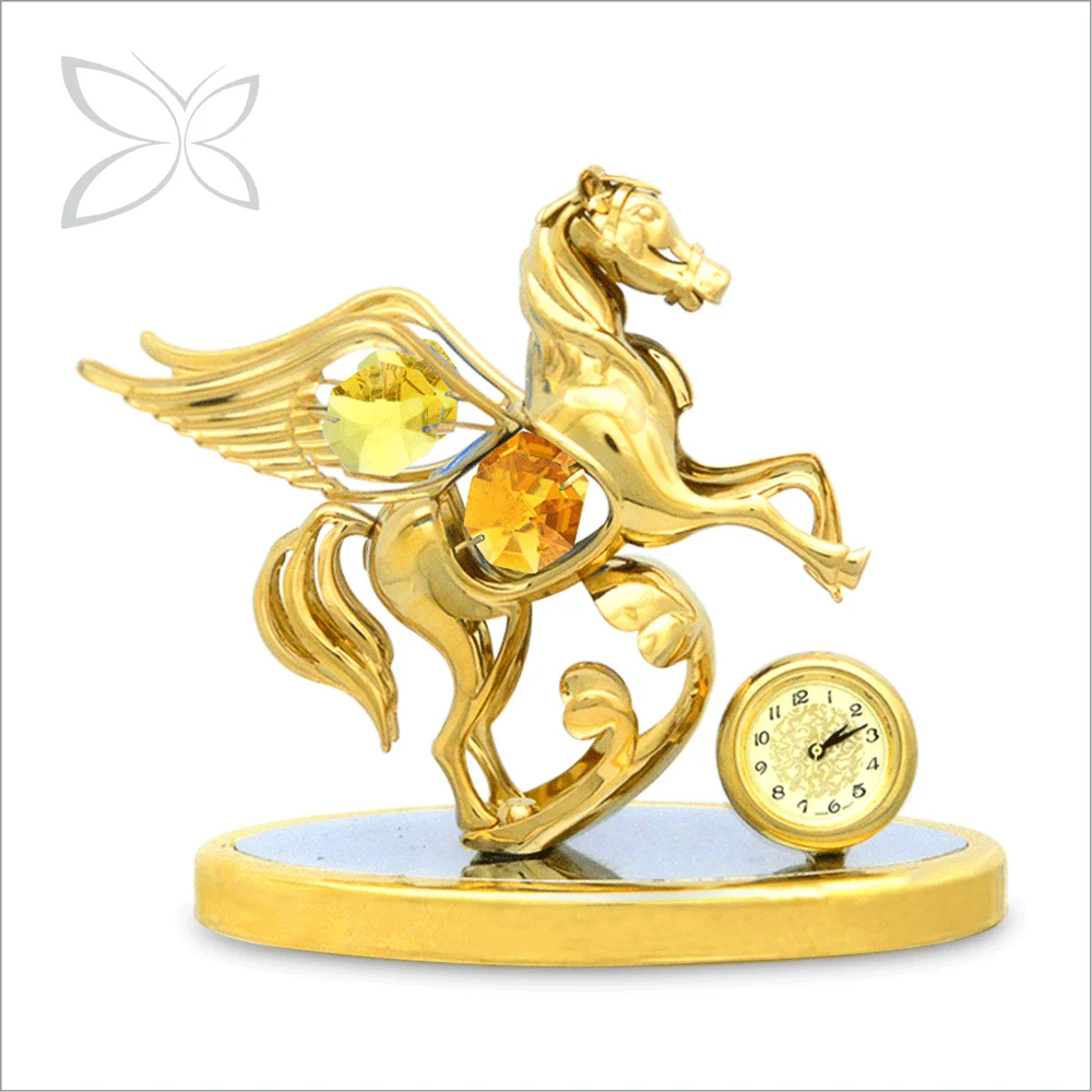 High Quality Exquisite Gold Plated Metal Clock