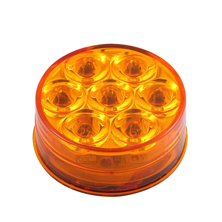 Точечный 2 5 дюймовый герметичный Янтарный круглый светодиодный габаритный фонарь для прицепа Боковой грузовика