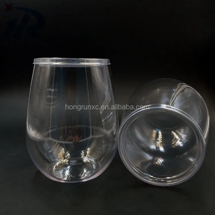 PET 8OZ Plastic wine glasses, 200ML Wedding party stemless plastic red wine glasses disposable